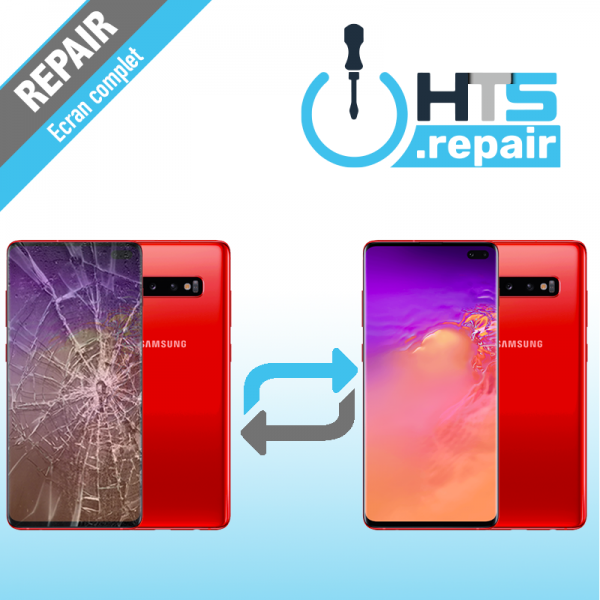 Remplacement écran complet (LCD + Tactile) Samsung Galaxy S10+ (G975F) Rouge