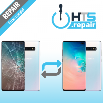 Remplacement écran complet (LCD + Tactile) Samsung Galaxy S10+ (G975F) Blanc