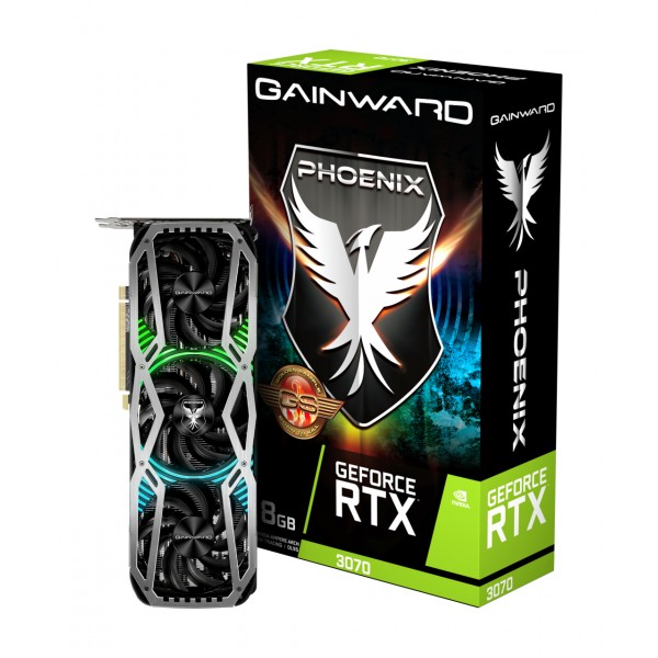Gainward GeForce RTX 3070 - 8 Go - GDDR6 - 256 bit - 7680 x 4320 pixels - PCI Express x16 4.0 Gainward GeForce RTX 3070 - 8 Go - GDDR6 - 256 bit - 7680 x 4320 pixels - PCI Express x16 4.0