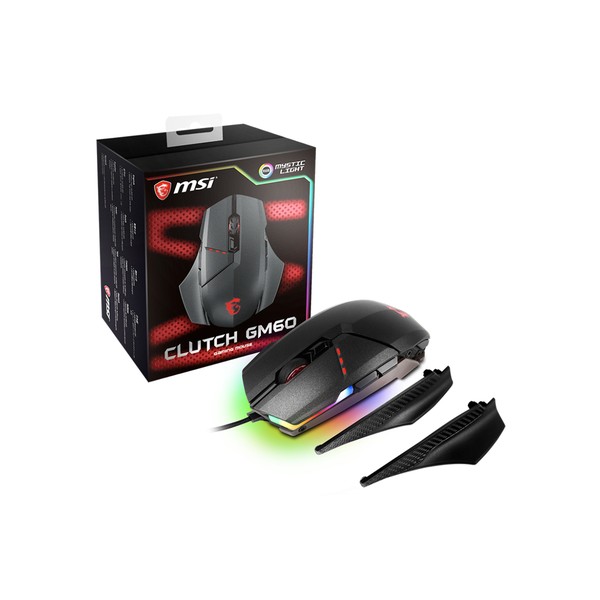 MSI Clutch GM60 souris Ambidextre USB Type-A Optique 10800 DPI MSI Clutch GM60 souris Ambidextre USB Type-A Optique 10800 DPI